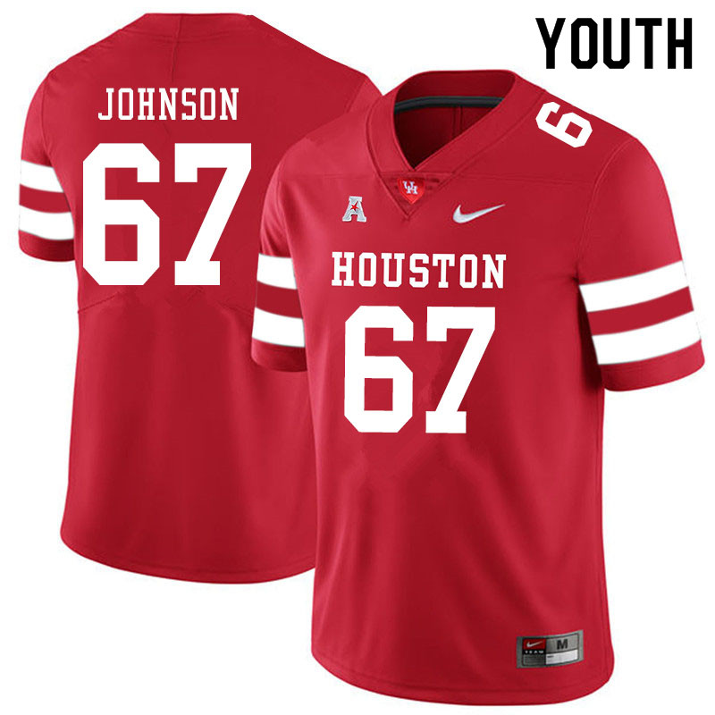 Youth #67 Cam'Ron Johnson Houston Cougars College Football Jerseys Sale-Red - Click Image to Close